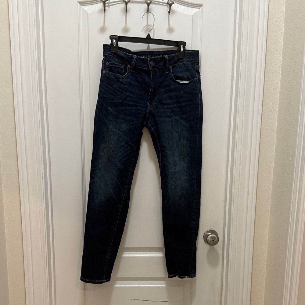 American Eagle Outfitters Dark Blue Slim Straight Jeans.  30x30 Airflex
